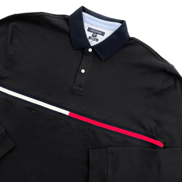 【Tommy Hilfiger】長袖polo衫 現貨 湯米 長袖 大尺碼 polo衫 下擺開衩 平輸品(polo衫9447DG3)