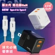 【HANG】40W氮化鎵GaN USB-C快充頭+65W Type-C to Type-C 傳輸充電線 2M(套裝組合)