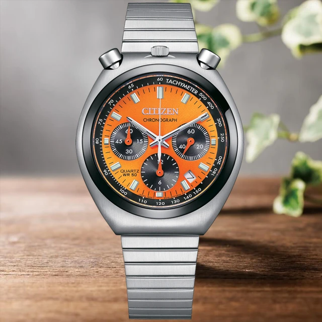 CITIZEN 星辰 Chronograph系列 牛頭 熊貓 復古計時石英腕錶 禮物推薦 送禮首選(AN3660-81X)