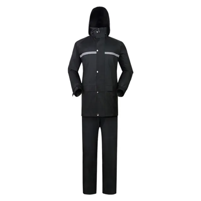 【DREAMCATCHER】兩件式雨衣套裝 雨衣雨褲(雙層加厚/夜間反光條/贈收納袋)