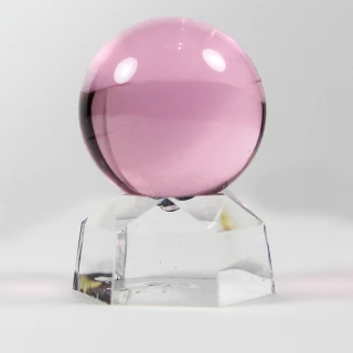 【A1寶石】粉色琉璃球風水擺飾-同粉水晶功效-招桃花招貴人運防小人好人緣