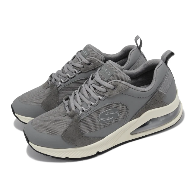 SKECHERS 休閒鞋 Uno 2-90s 2 灰 米 男鞋 緩衝 氣墊 記憶鞋墊 麂皮 運動鞋(183065-GRY)