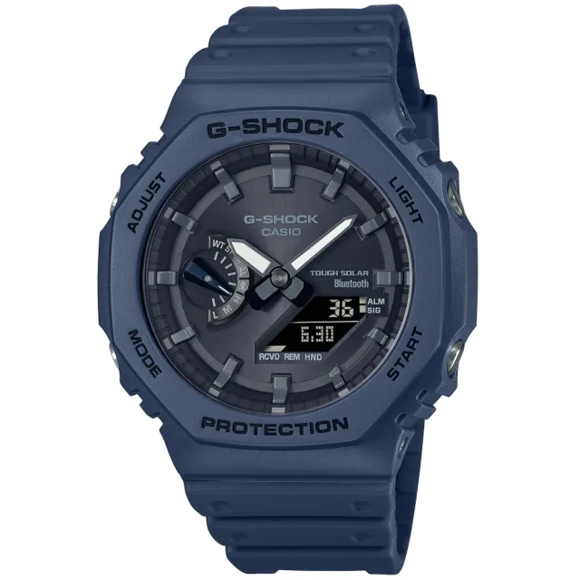 【CASIO 卡西歐】G-SHOCK  藍牙連線 太陽能八角雙顯腕錶 推薦 送禮 畢業禮物(GA-B2100-2A)