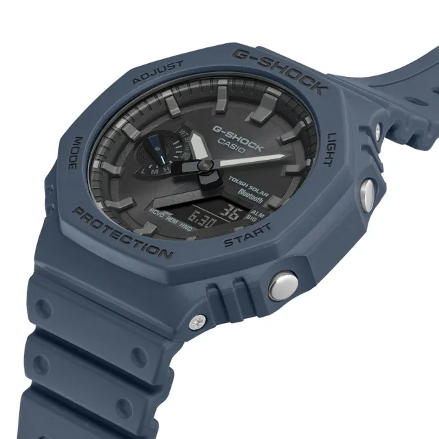 【CASIO 卡西歐】G-SHOCK  藍牙連線 太陽能八角雙顯腕錶 推薦 送禮 畢業禮物(GA-B2100-2A)