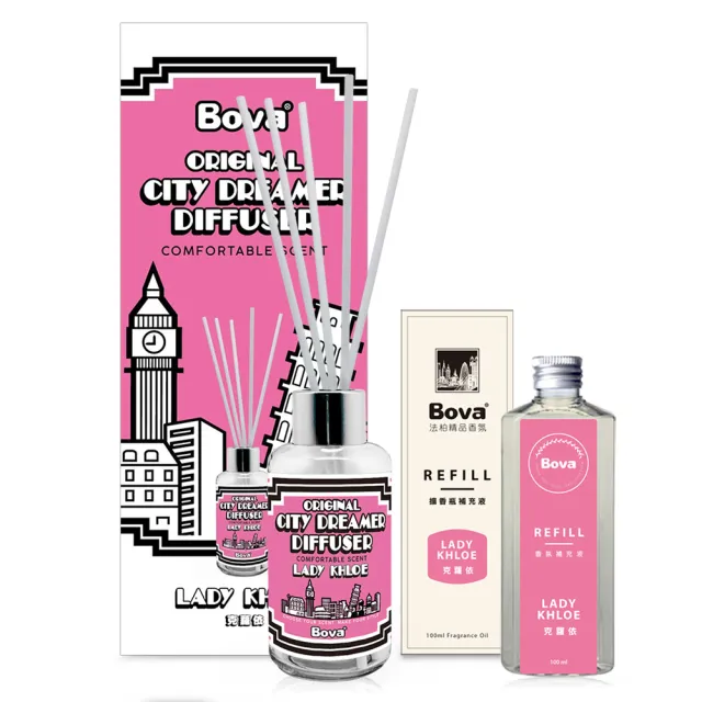 【Bova 法柏精品香氛】城市夢想家擴香4入組 擴香瓶x2+補充瓶x2(多款香味 香氛 擴香 送禮) 禮物)