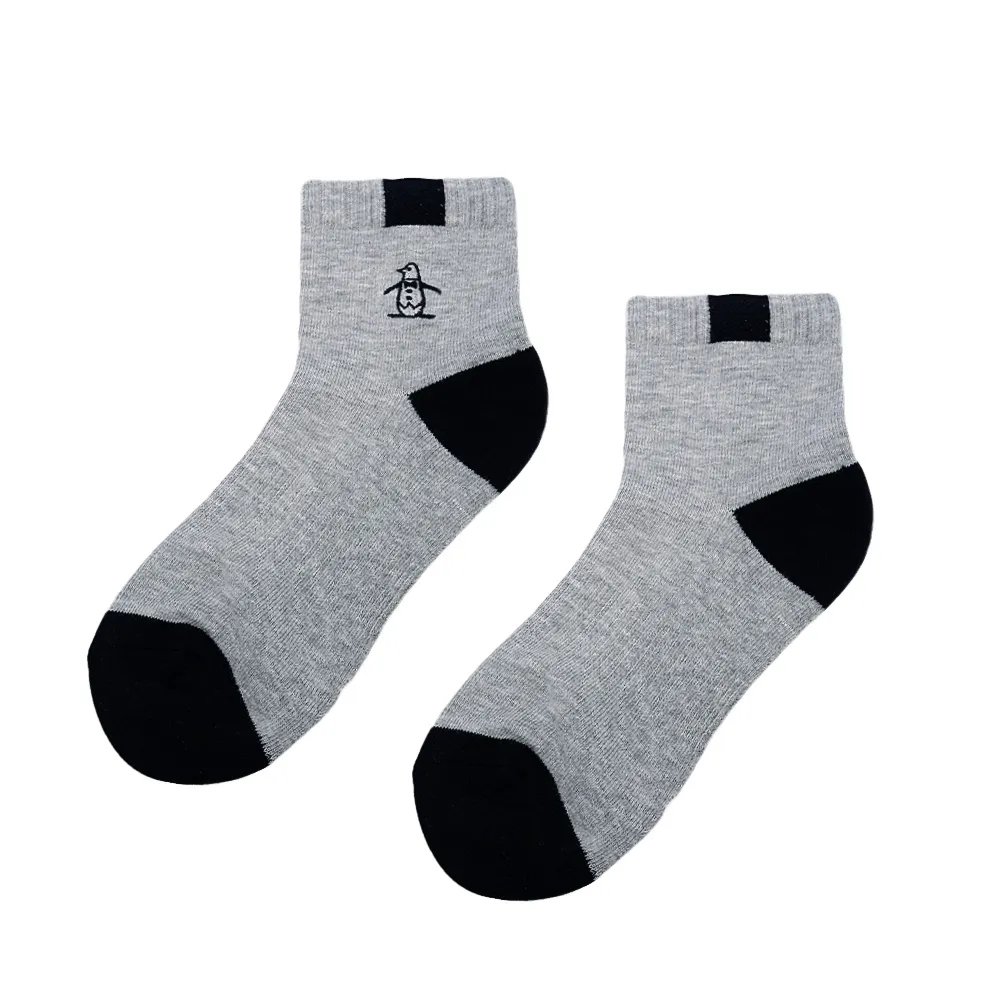 【Munsingwear】企鵝牌 男款灰色簡約色塊設計中筒襪 MGSL0203