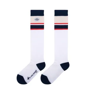 【LE COQ SPORTIF 公雞】高爾夫系列 女款綠色拼色氣質長襪 QLS0K884