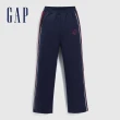 【GAP】女童裝 Logo刷毛鬆緊褲 碳素軟磨系列-海軍藍(837211)