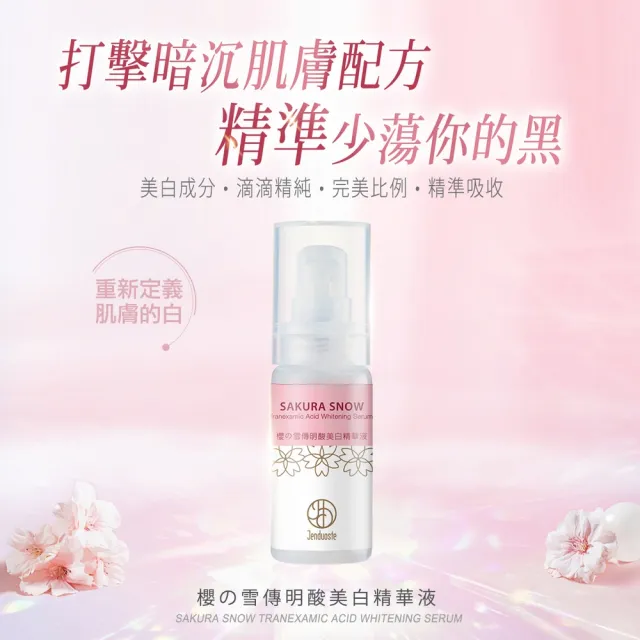 【珍朵絲特】櫻の雪傳明酸美白精華液30mlx2入組(日本櫻花葉美白系列新包裝-佐登妮絲)