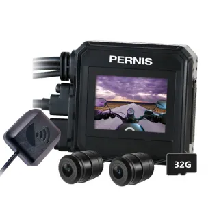【Polaroid 寶麗萊】ME206WG LITE 迷你鷹 前後雙鏡機車行車記錄器(贈GPS模組+32G+車牌架)