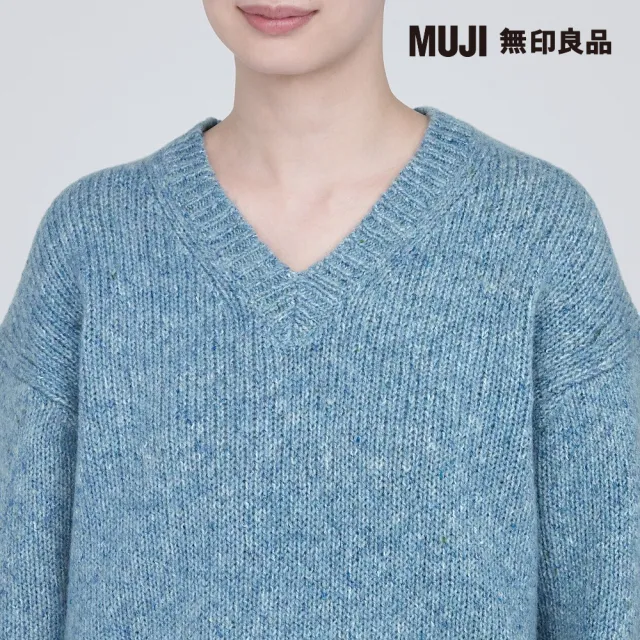 【MUJI 無印良品】女羊毛混氂牛毛混紗V領針織衫(共3色)