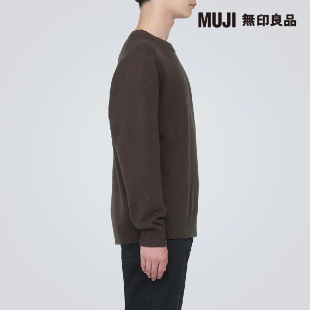 【MUJI 無印良品】男羊毛混氂牛毛圓領針織衫