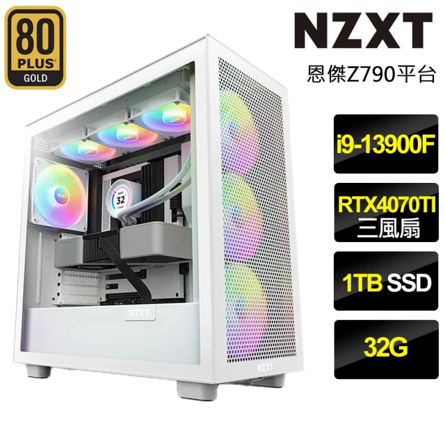 NZXT 恩傑 H7 FLOW RGB白色水冷電競電腦(i9