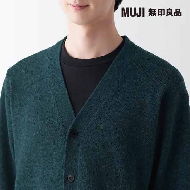 【MUJI 無印良品】男羊毛可水洗中密織V領開襟衫(共6色)