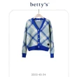 【betty’s 貝蒂思】短版撞色格紋V領開襟毛衣(共二色)