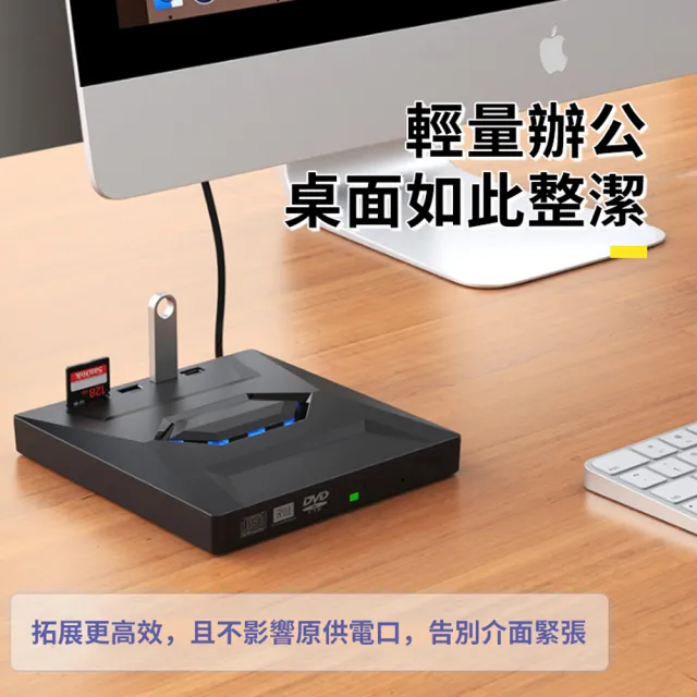 【ANTIAN】USB外接式CD/DVD光碟機 四合一多功能讀取燒錄機 可插卡/U盤刻錄機