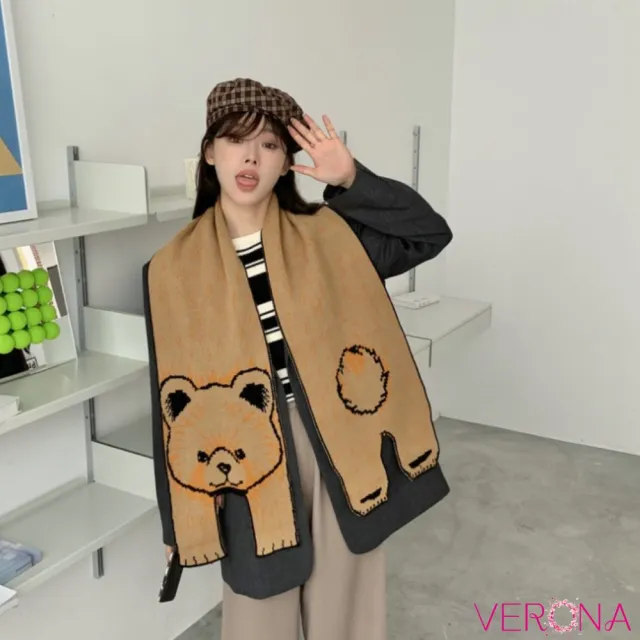 【Verona】韓版趣味可愛動物造型提花針織親子圍巾(大人款)