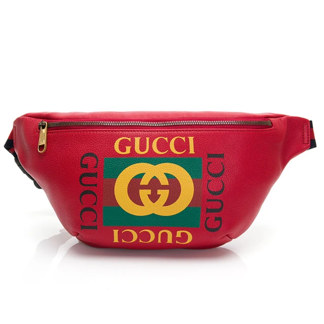 GUCCI 古馳 綠紅織帶帆布郵差斜背包(黑色)好評推薦