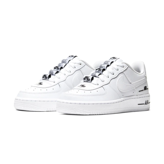 NIKE 耐吉NIKE 耐吉 NIKE Air Force 1 LV8 GS 大童款 雙勾 串標 休閒鞋 白黑 CJ4092-100