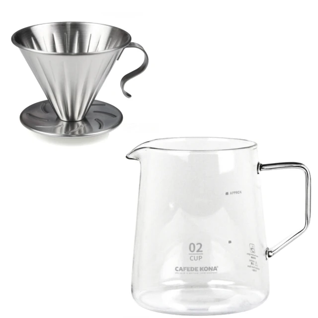 HARIO V60灰白色濾泡咖啡壺組+簡約手搖磨豆機套裝(V