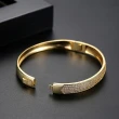 【Aphrodite 愛芙晶鑽】美鑽手環 排鑽手環/閃耀華麗微鑲美鑽排鑽造型手環(黃金色)