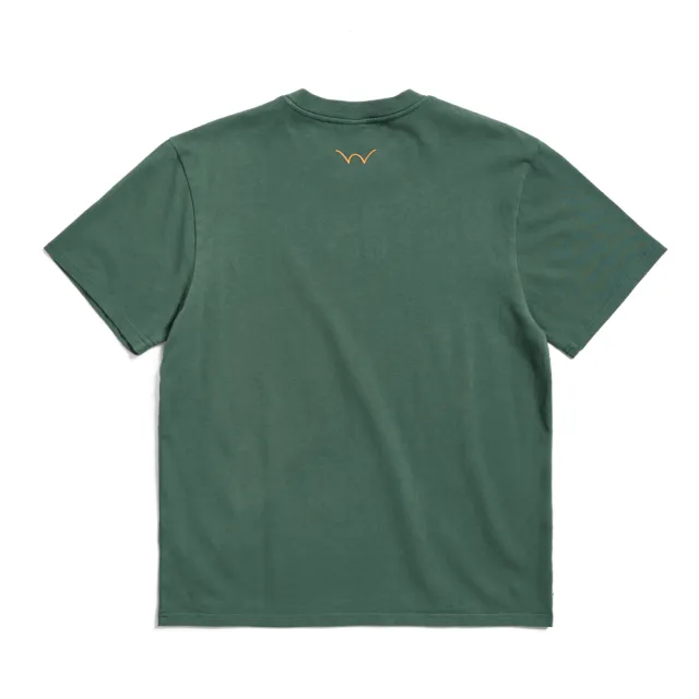 【EDWIN】男裝 寬版立體刺繡LOGO短袖T恤(苔綠色)