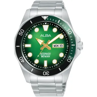 【ALBA】雅柏 運動風200米潛水機械錶-43mm 情人節禮物(Y676-X063G/AL4537X1)