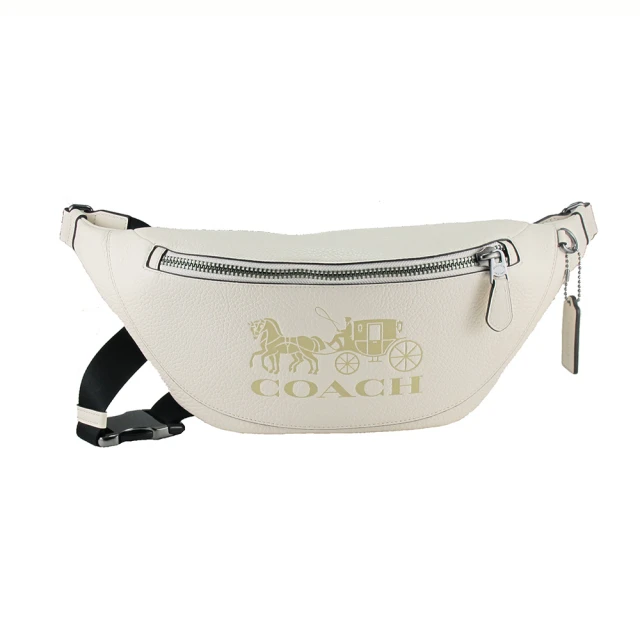 COACHCOACH 新款壓印LOGO胸前/肩背/側肩包(白)