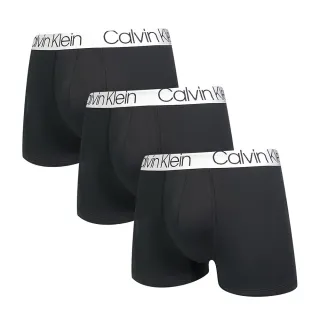 【Calvin Klein 凱文克萊】三入組 Microfiber莫代爾 絲質舒適透氣 四角褲/平口褲/CK內褲(黑色三件組)