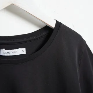 【SOMETHING】女裝 基本LOGO短袖T恤(黑色)