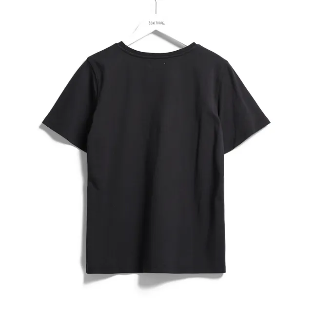 【SOMETHING】女裝 基本LOGO短袖T恤(黑色)