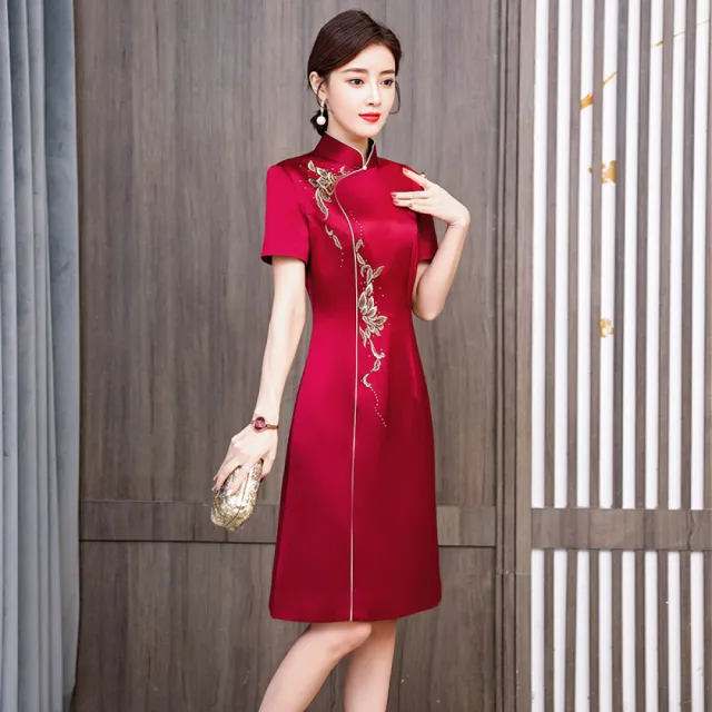 【Very Buy 非常勸敗】敬酒服旗袍紅色改良中國風洋裝結婚2023春夏婚宴婚禮禮服女