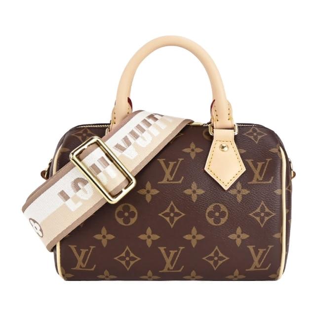 【Louis Vuitton 路易威登】M46222 經典Speedy Bandouliere20帆布手提/斜背波士頓包(米色)