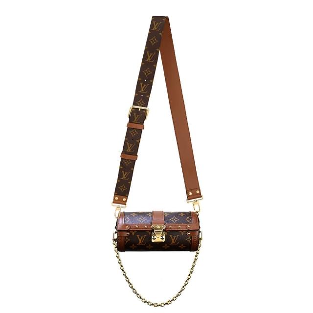 【Louis Vuitton 路易威登】M57835 Papillon Trunk 經典Monogram帆布拼接牛皮壓扣圓筒水桶/兩用包(咖啡)