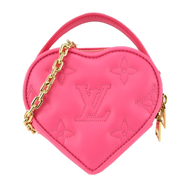 【Louis Vuitton 路易威登】M81893 Pop My Heart 愛心絎縫小牛皮鏈帶手提/斜背包(粉色)