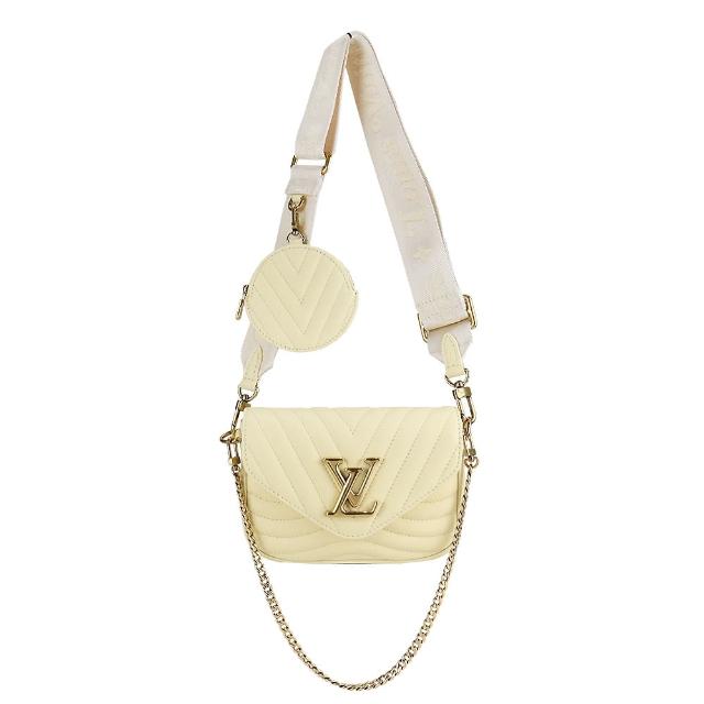 LV LOUIS VUITTON路易威登 M57942 NEW WAVE MULTI-POCHETTE 絎縫小牛皮二合一零錢翻蓋斜背包