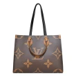 【Louis Vuitton 路易威登】M45321 Onthego MM 帆布印花手提肩背包(焦糖x卡其棕)