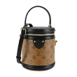 【Louis Vuitton 路易威登】M43986 新款CANNES Monogram帆布印花牛皮飾邊復古圓筒/兩用包(棕)