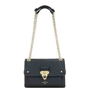 【Louis Vuitton 路易威登】M44550 VAVIN BB 經典LOGO壓紋皮革鏈帶條包(黑色)