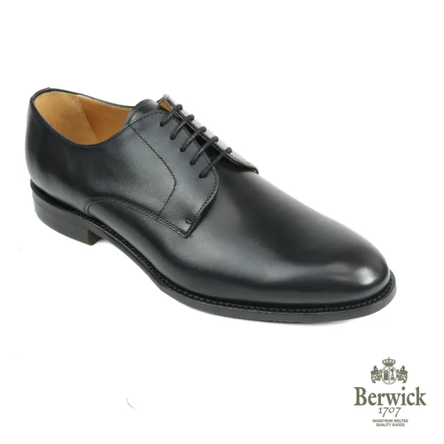 【Berwick】西班牙質感手工綁帶德比鞋 黑色(B3011-BL)