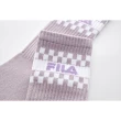 【FILA官方直營】素色格紋造型中筒襪-粉紫(SCY-1301-PL)