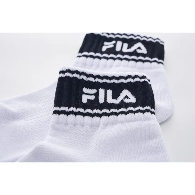 【FILA官方直營】基本款半毛巾短襪-黑/白(SCY-1005-WT)