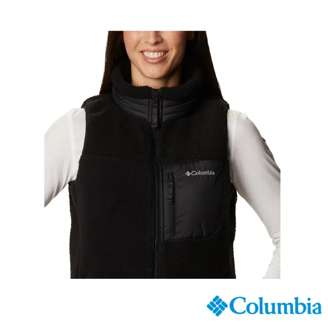 【Columbia 哥倫比亞 官方旗艦】女款-West Bend™防潑刷毛背心-黑色(UXR09680BK/HF)