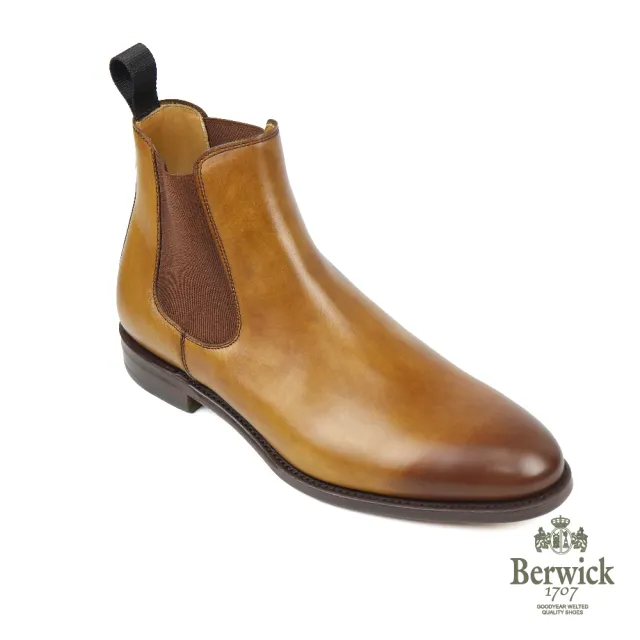 【Berwick】西班牙刷色漸層真皮切爾西短靴 棕色(B303-CUE)