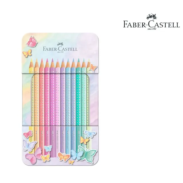 【Faber-Castell】12色繽紛粉彩色鉛筆-三角點鑽馬卡龍(開學 文具 畫畫 美術 寫生 禮物)