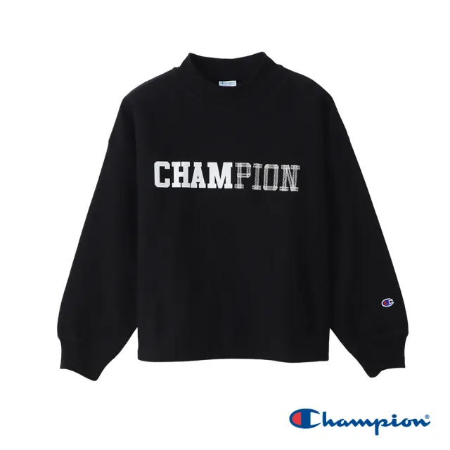 【Champion】官方直營-印花LOGO休閒款上衣-女(黑色)