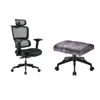 【i-Rocks】T07 NEO 人體工學椅 黑色+T11 貓抓布 多用途 椅凳(辦公椅 電腦椅 椅子)