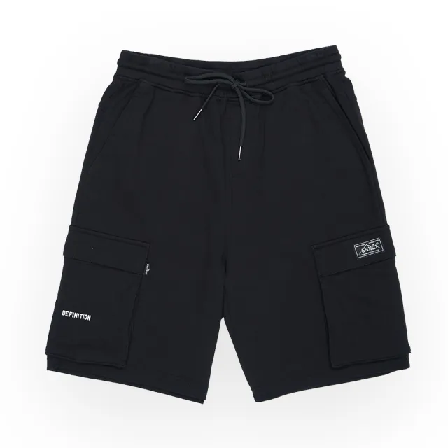 【5th STREET】雙11 中性 短褲 工裝短褲 輕量 口袋 綁帶 黑色(921027)