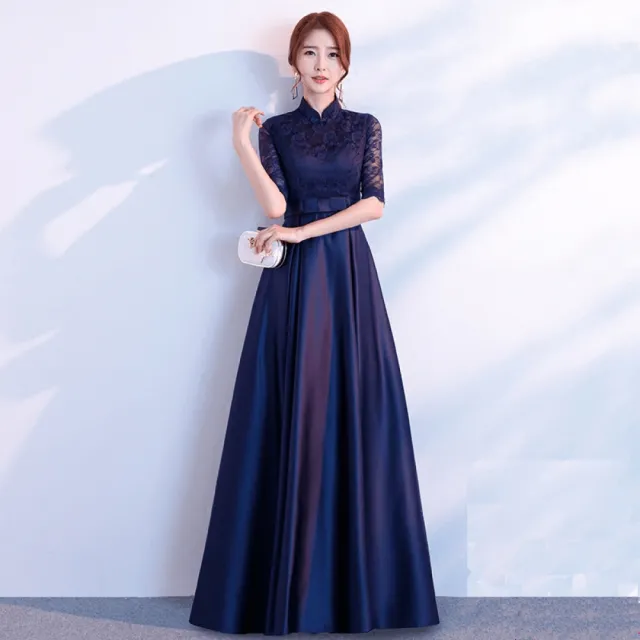 【Very Buy 非常勸敗】晚禮服女2023裙宴會時尚優雅長袖端莊大氣公司年會主持人長款