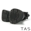 【TAS】雙材質拼接綁帶高筒厚底休閒鞋(黑色)